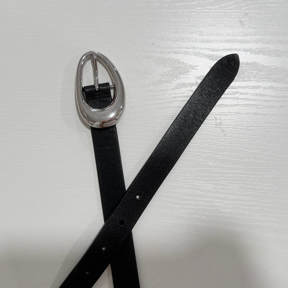 Black Belt with Silver Buckle